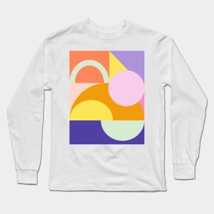 Vibrant Geometric Shapes Long Sleeve T-Shirt